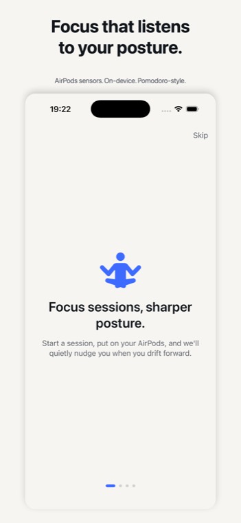 Focus Posture: focus sessions, sharper posture