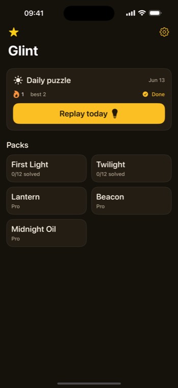 Home: today's daily puzzle and the packs