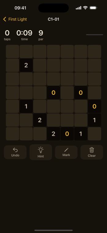 A board with numbered walls