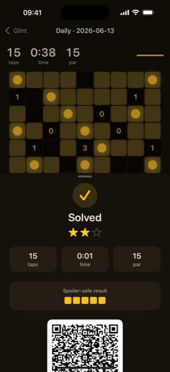 Solved, with a QR code to challenge a friend