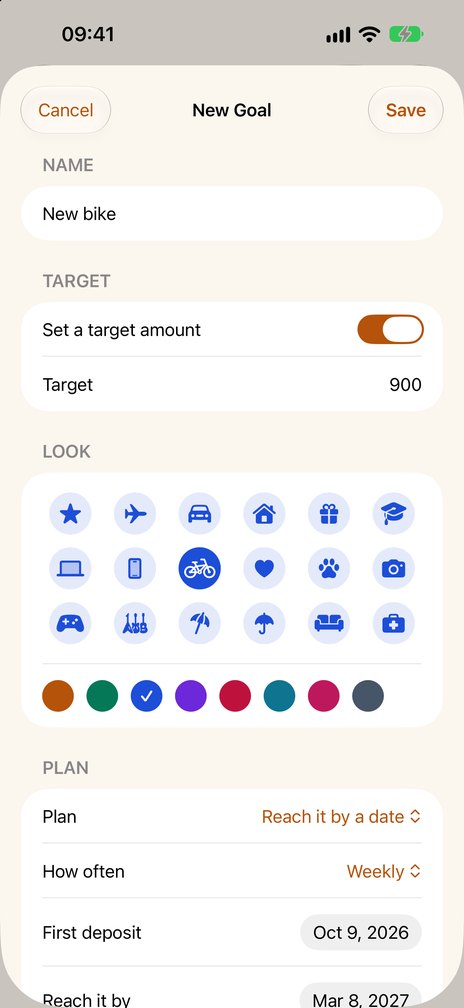 A new goal: target, symbol, color and the plan