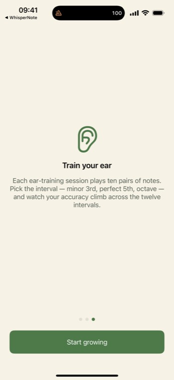 Ear training: ten pairs of notes per session