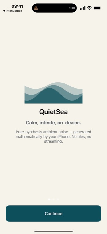 QuietSea: calm, infinite ambient noise made on the phone