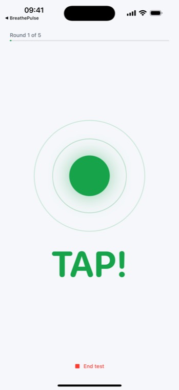 The cue: tap now