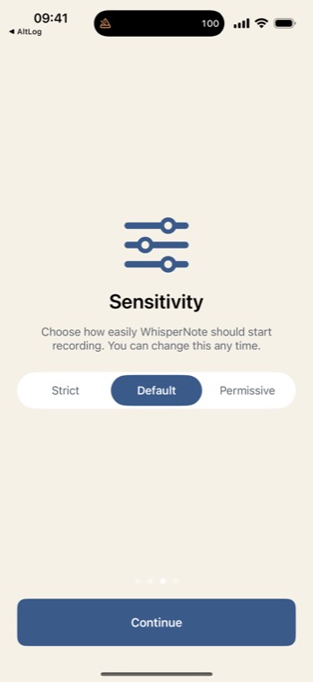 Choosing the sensitivity: strict, default or permissive