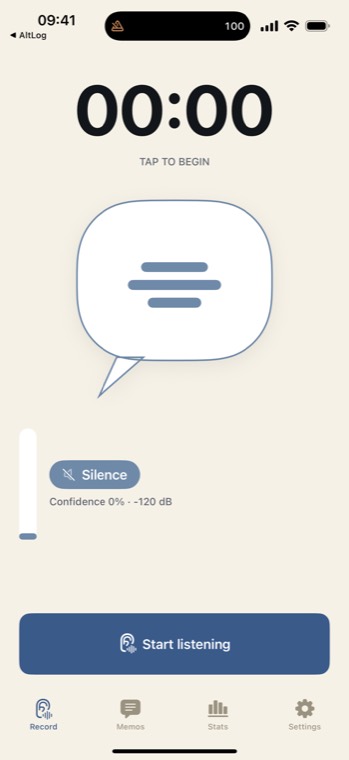 The screen waiting for a whisper